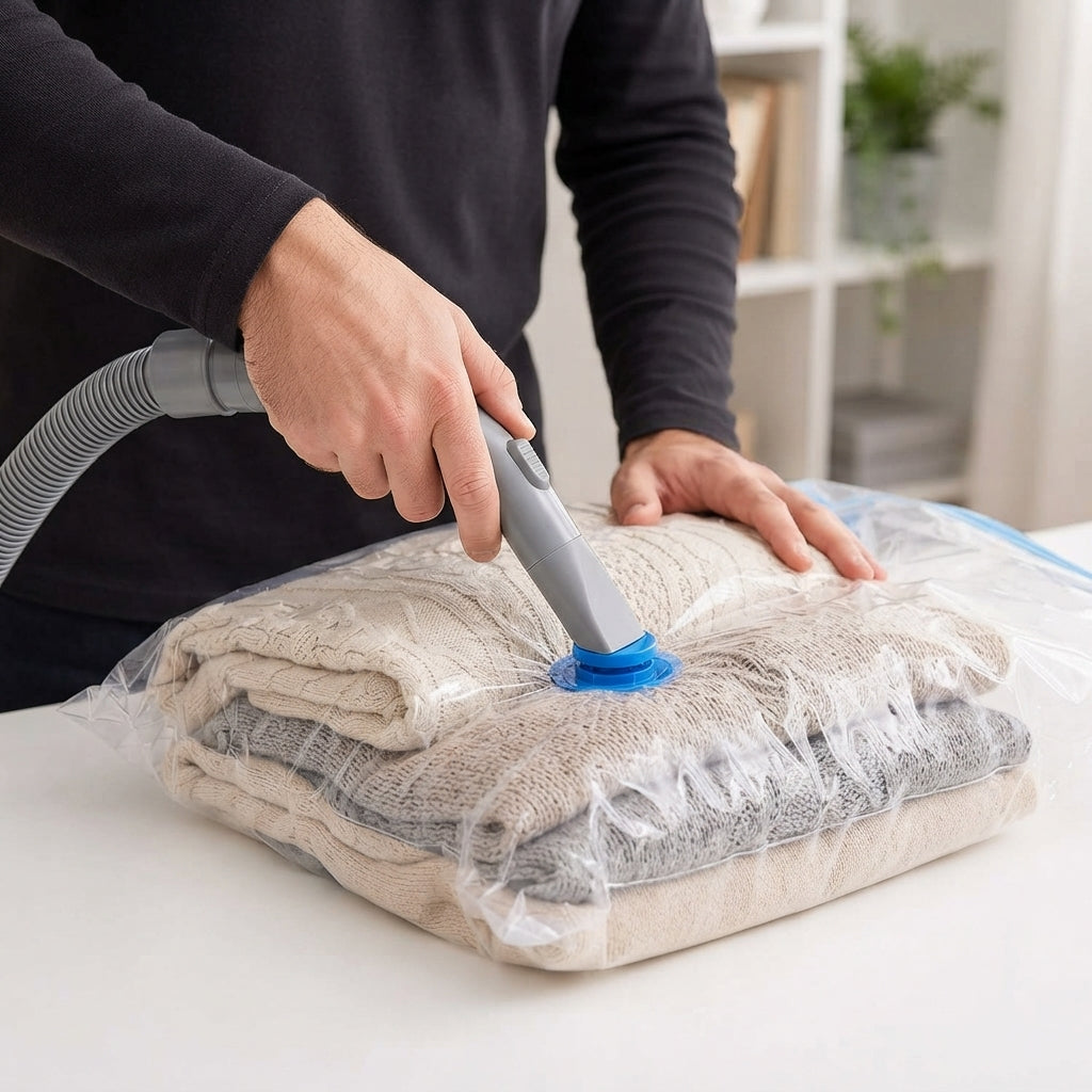 5-Piece Vacuum Compression Storage Bags with Hand Pump | SBZONE Pakistan