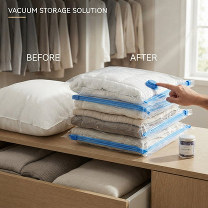 5-Piece Vacuum Compression Storage Bags with Hand Pump