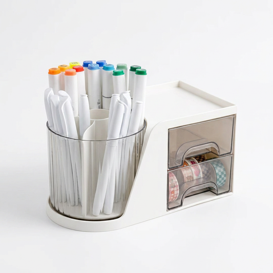 Clear Acrylic Desk Organizer with Drawers