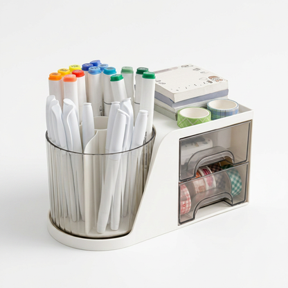 Clear Acrylic Desk Organizer with Drawers