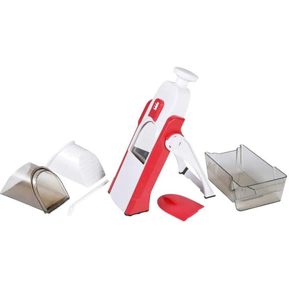Safe-Slice mandoline slicer with container