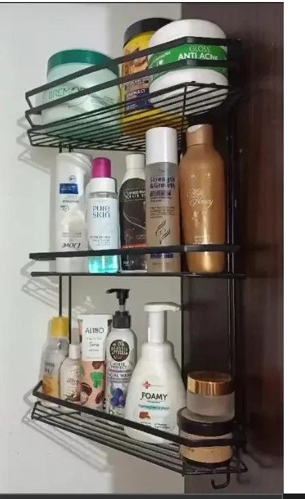 Rust-resistant bathroom corner organizer detail