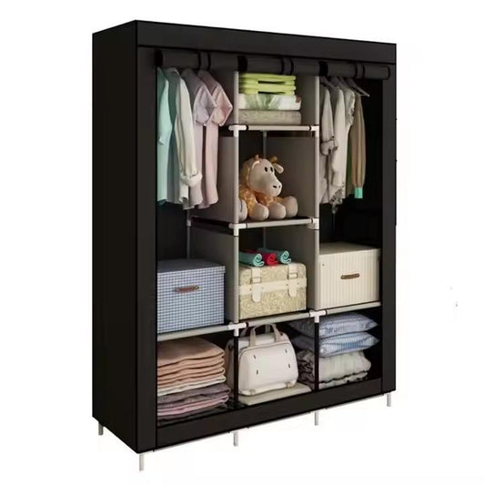 3-Door Clothes Storage Wardrobe Organizer – Red & Black - product image 2