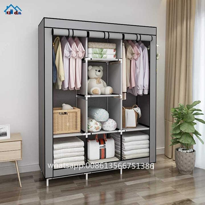 3-Door Clothes Storage Wardrobe Organizer – Red & Black - product image 4