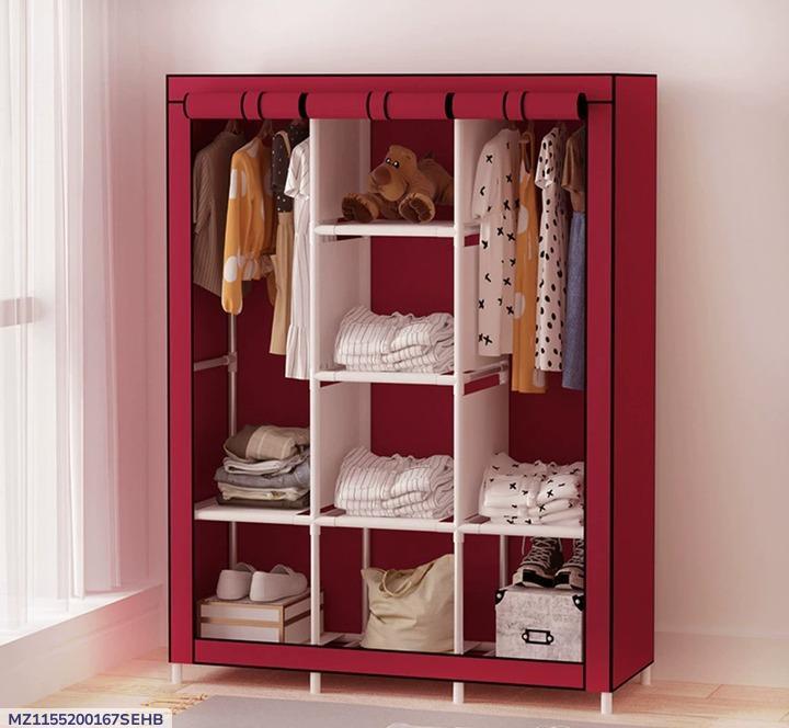 3-Door Clothes Storage Wardrobe Organizer – Red & Black - product image 5