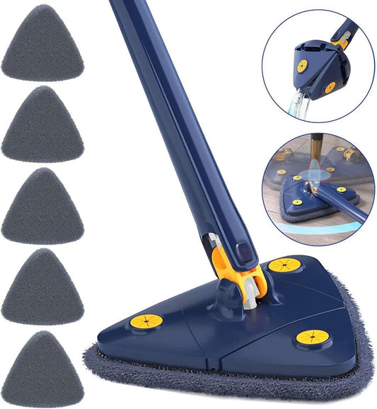 Triangle Spray Mop with Replaceable Microfiber Pads – Blue - product image 2