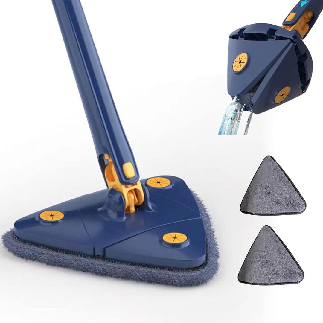 Triangle Spray Mop with Replaceable Microfiber Pads – Blue - product image 3