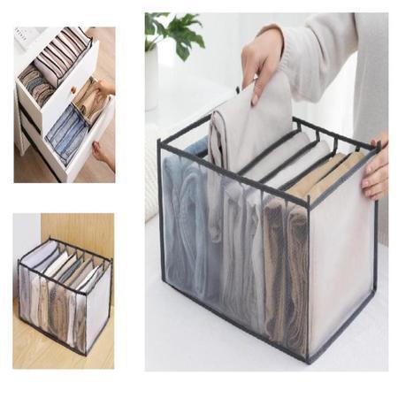 7-Compartment Foldable Clothes Storage Organizer – Black - product image 3