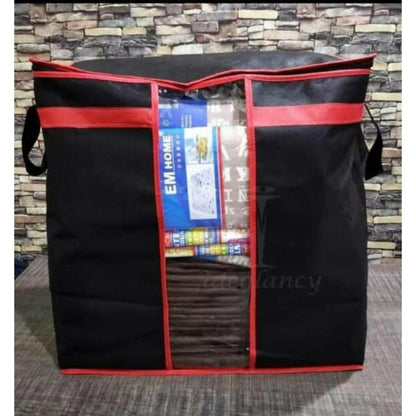 Large Clothes Storage Bags 19×19×11 Inches – Black & Red - product image 3