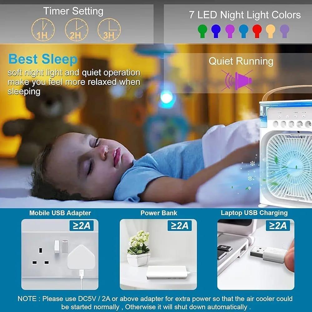 Portable Mini Air Cooler, Humidifier & Fan | Smart Home Gadget Pakistan | SBZONE | Image 5