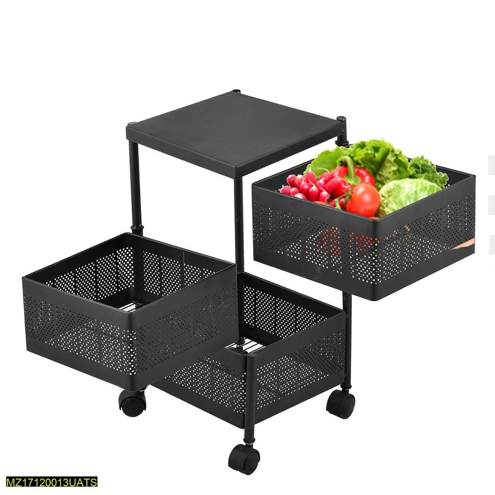 3-Tier Rotatable Iron Fruit & Vegetable Basket | Food Storage Pakistan | SBZONE | Image 3