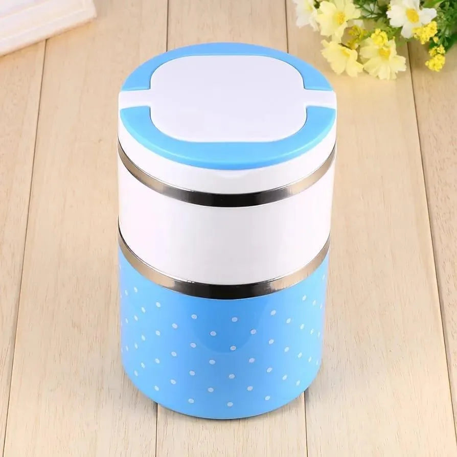 2-Layer Leak-Resistant Lunch Box – Blue | Food Storage Pakistan | SBZONE | Image 1