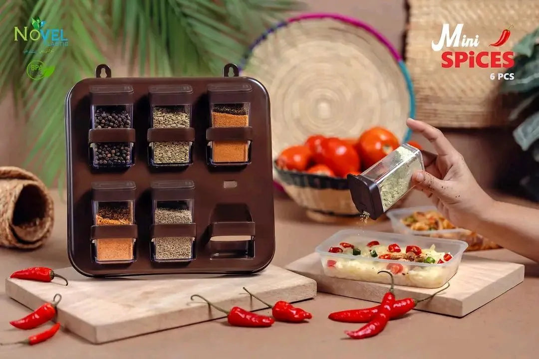 Mini Spice Rack with 6 BPA-Free Jars | Food Storage Pakistan | SBZONE | Image 2