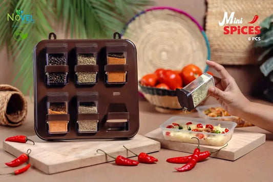 Mini Spice Rack with 6 BPA-Free Jars | Food Storage Pakistan | SBZONE | Image 2