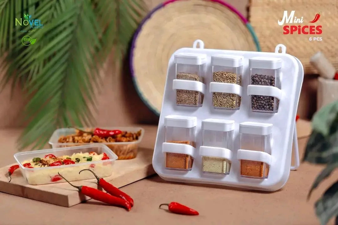 Mini Spice Rack with 6 BPA-Free Jars | Food Storage Pakistan | SBZONE | Image 5