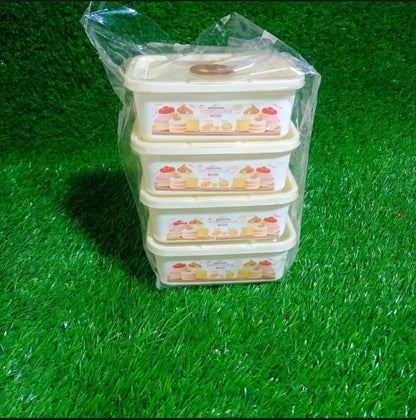 4-Piece Fancy Stackable Food Storage Boxes | Food Storage Pakistan | SBZONE | Image 4