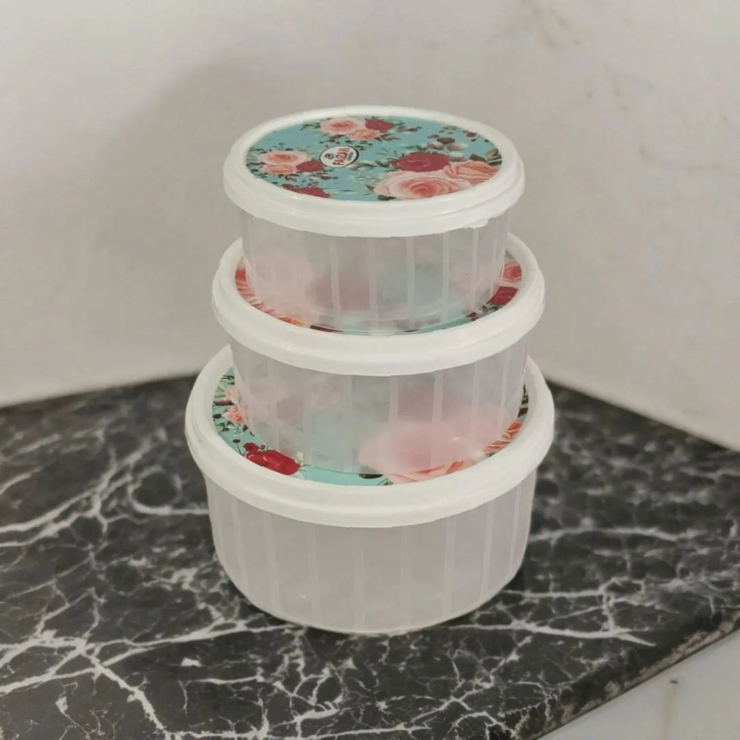 3-Piece Stackable Storage Bowl Set with Lids | Food Storage Pakistan | SBZONE | Image 2