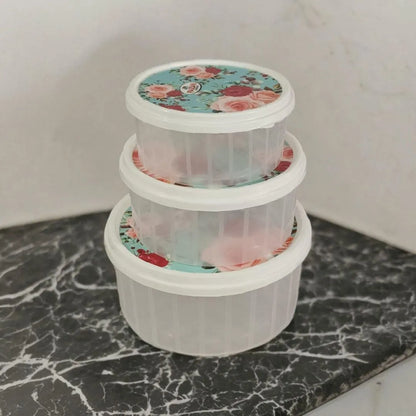 3-Piece Stackable Storage Bowl Set with Lids | Food Storage Pakistan | SBZONE | Image 2