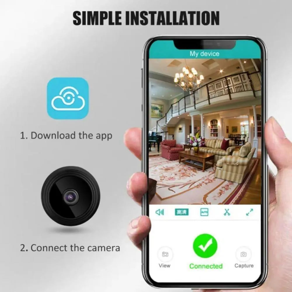 Mini 360° Home Security Camera – Black | Smart Home Gadget Pakistan | SBZONE | Image 5