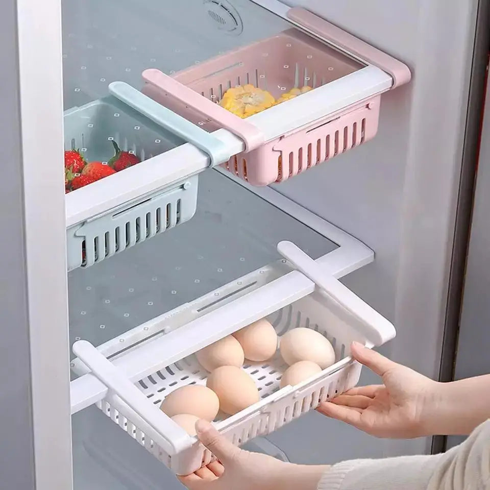 Adjustable Stretchable Fridge Storage Basket | Food Storage Pakistan | SBZONE | Image 4