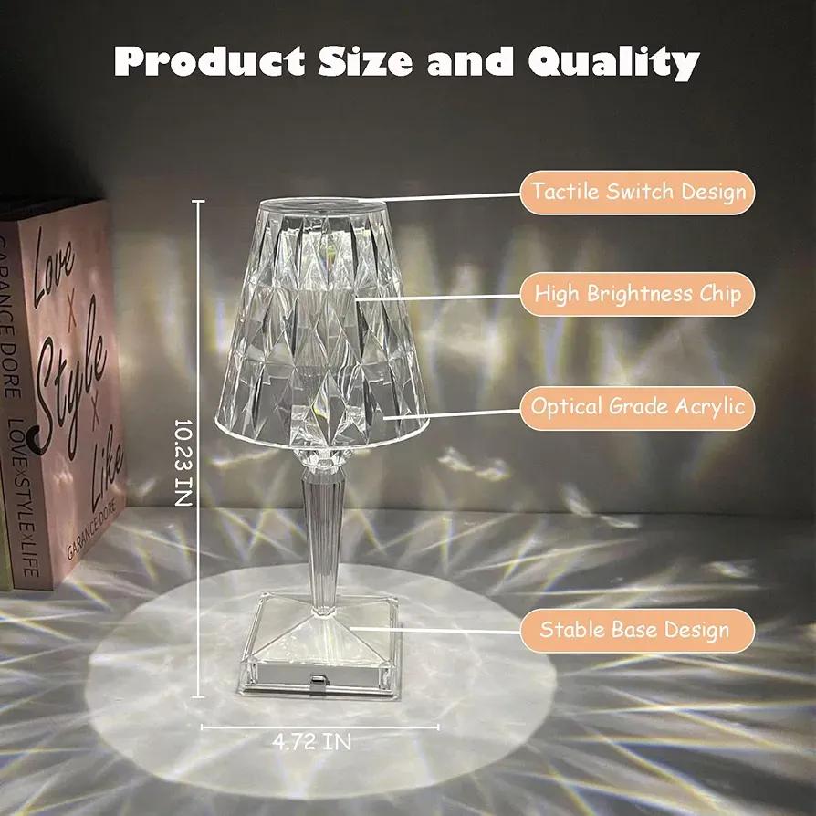 Rechargeable Crystal Table Lamp with Touch & Remote | Smart Home Gadget Pakistan | SBZONE | Image 5