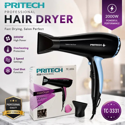 PRITECH TC-3331 Professional Hair Dryer – 2000W | SBZONE Pakistan | Image 1