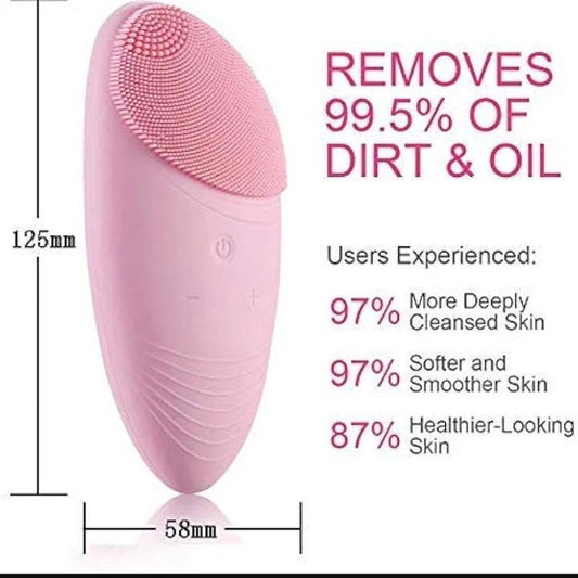 Rechargeable Silicone Facial Cleansing Brush – Pink | SBZONE Pakistan | Image 2