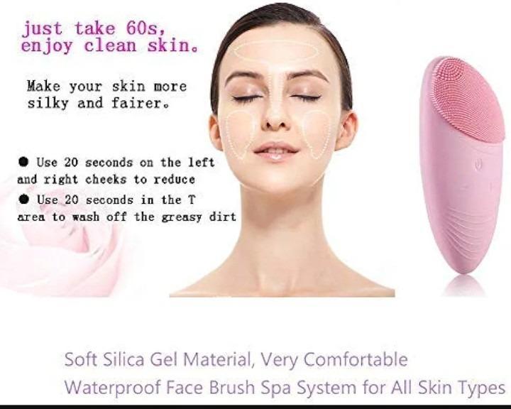 Rechargeable Silicone Facial Cleansing Brush – Pink | SBZONE Pakistan | Image 3