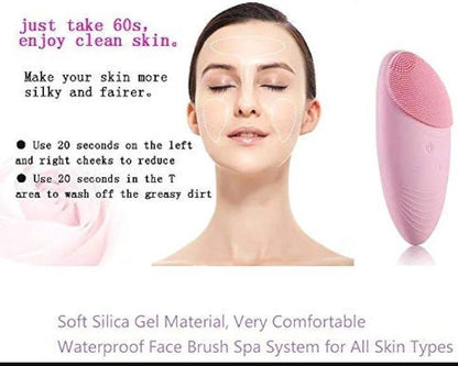 Rechargeable Silicone Facial Cleansing Brush – Pink | SBZONE Pakistan | Image 3