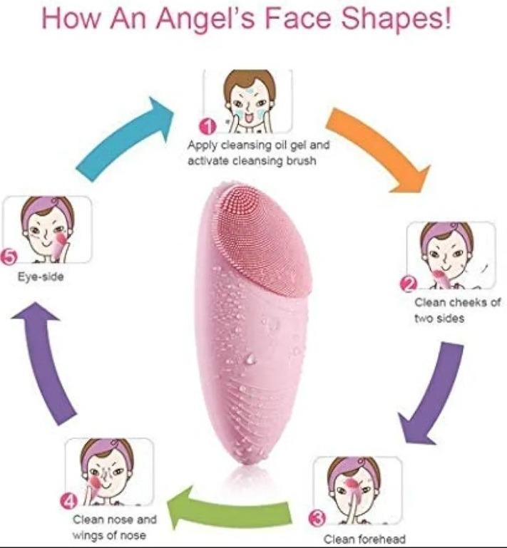 Rechargeable Silicone Facial Cleansing Brush – Pink | SBZONE Pakistan | Image 4