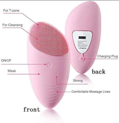 Rechargeable Silicone Facial Cleansing Brush – Pink | SBZONE Pakistan | Image 5