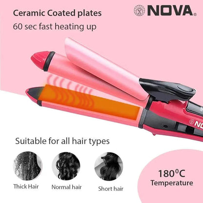 Nova 2-in-1 Hair Straightener & Curler – Pink | SBZONE Pakistan | Image 5