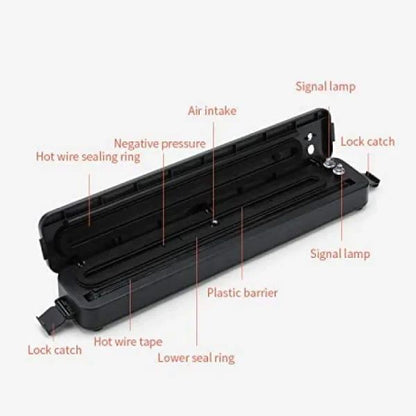 automatic vacuum food sealer in black