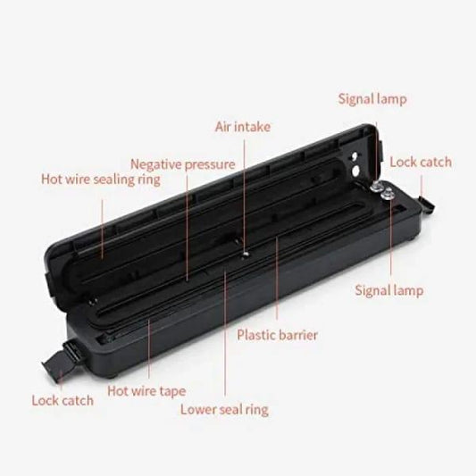 automatic vacuum food sealer in black
