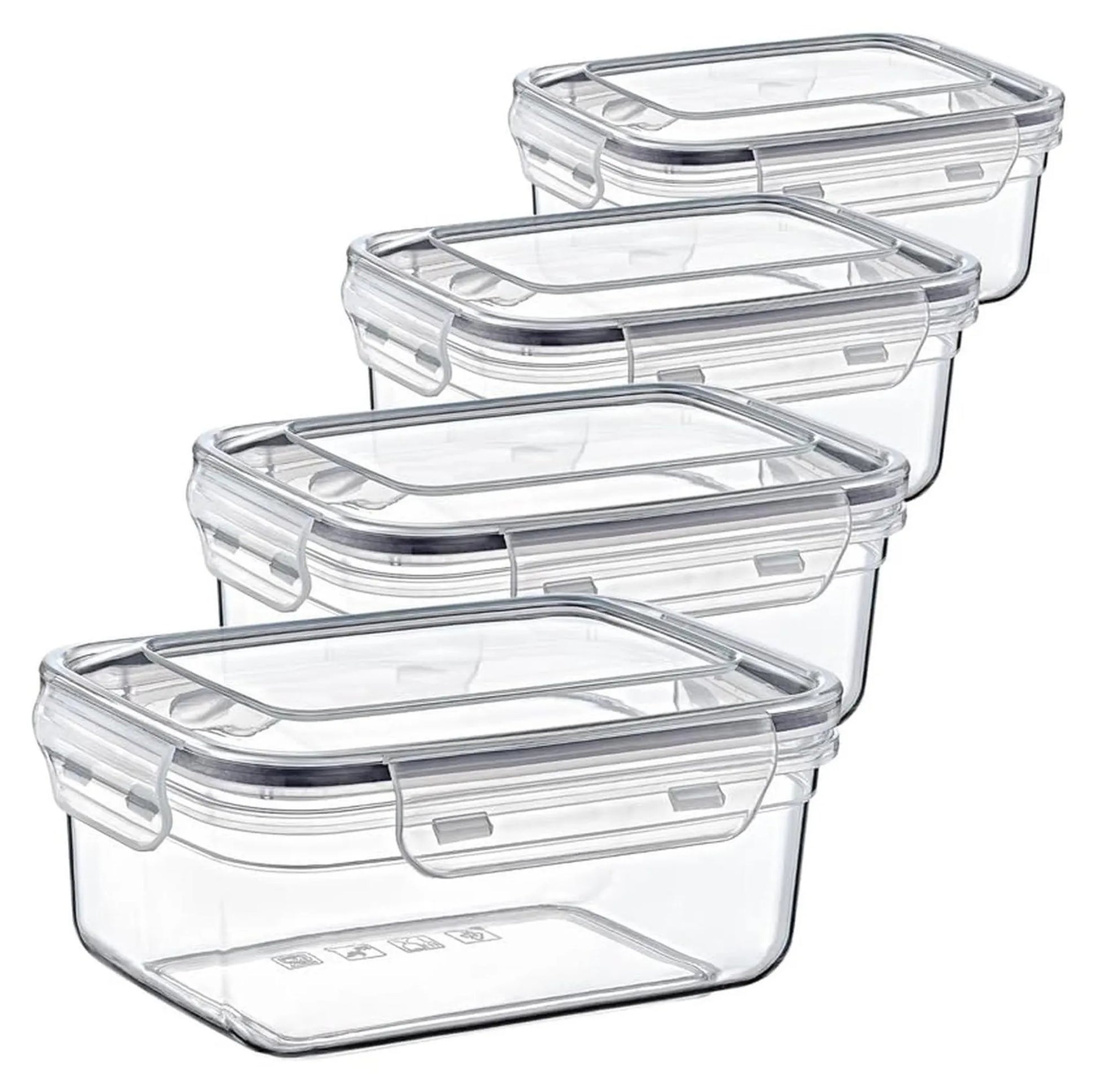 Leak-resistant transparent food containers