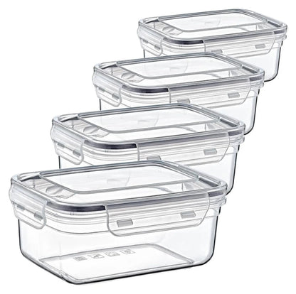 Leak-resistant transparent food containers