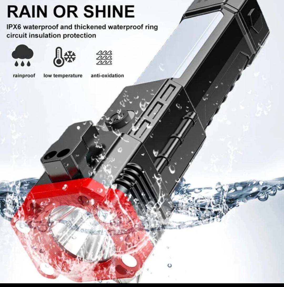 Rechargeable Emergency LED Torch with Window Hammer & Belt Cutter - product image 2