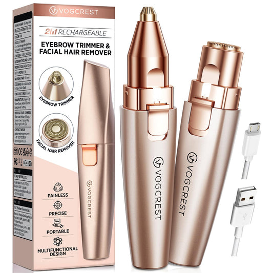 2-in-1 rechargeable facial and eyebrow trimmer