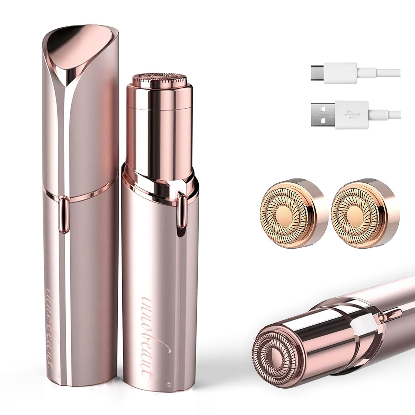 Facial trimmer with interchangeable grooming heads