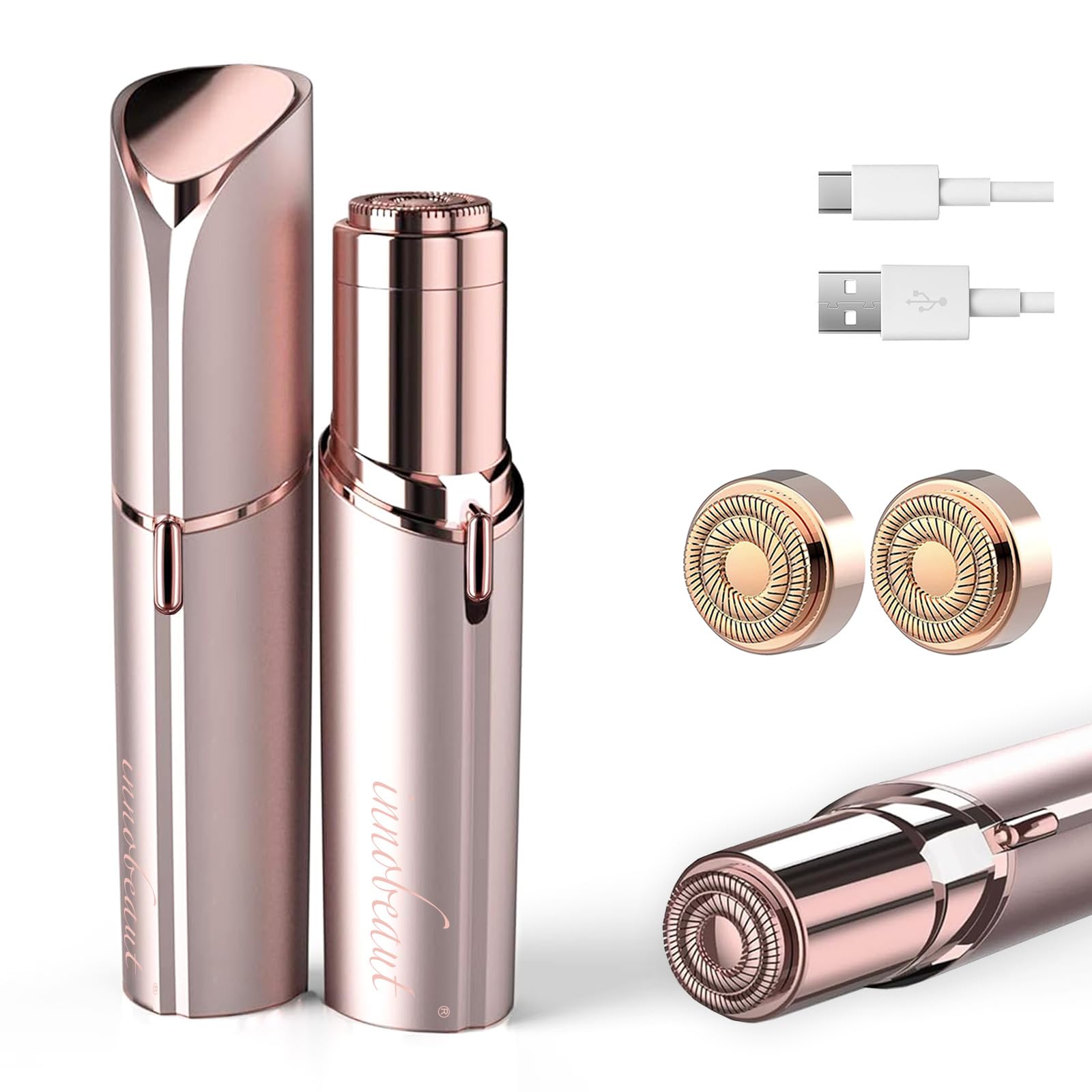 Facial trimmer with interchangeable grooming heads