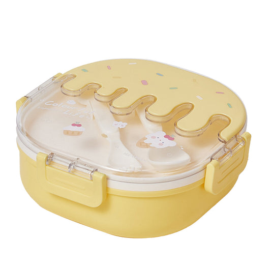 Yellow ice cream themed compartment lunch box