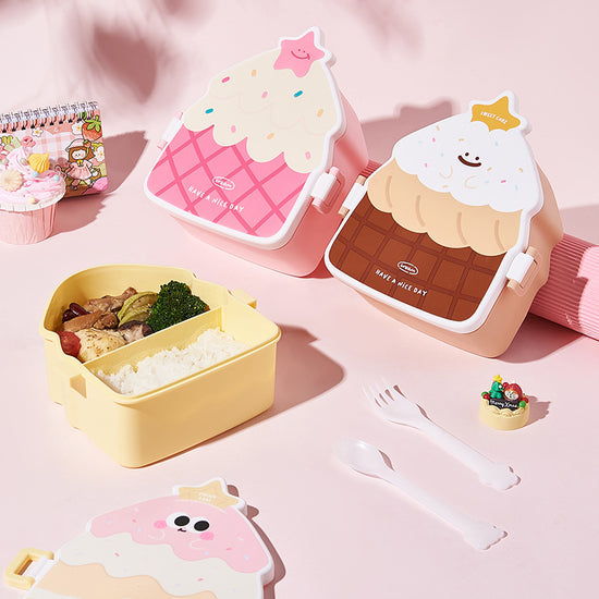 Kids lunch box with spoon and fork