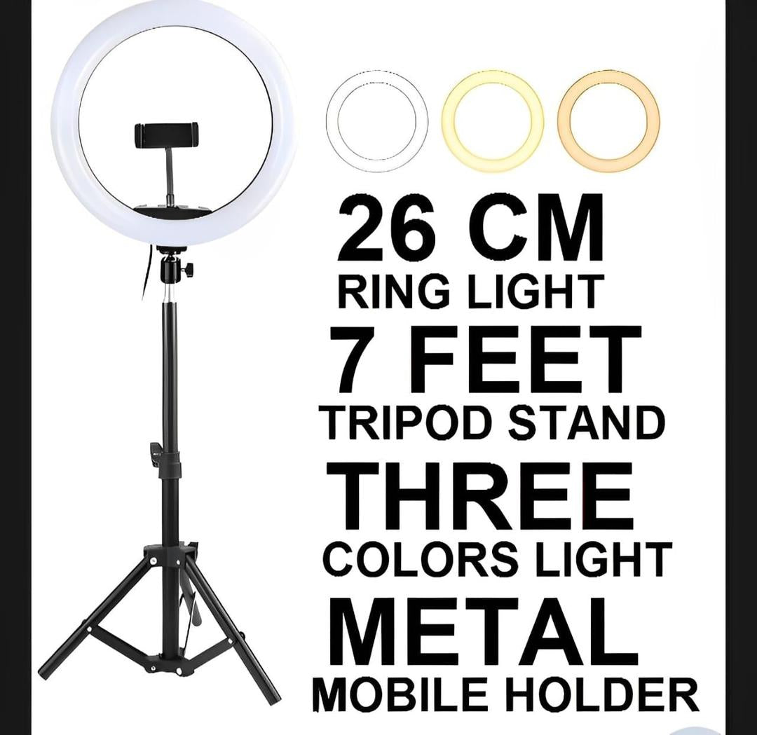 26cm LED Ring Light with Metal Tripod Stand - product image 1