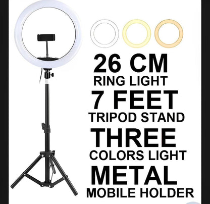 26cm LED Ring Light with Metal Tripod Stand - product image 1