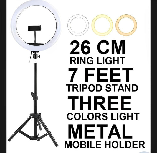 26cm LED Ring Light with Metal Tripod Stand - product image 1