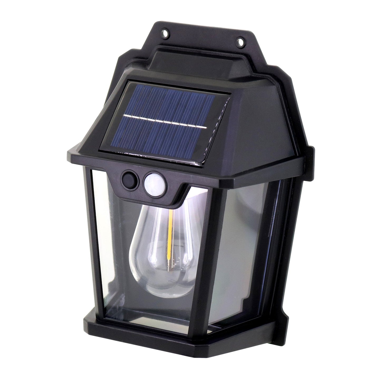 Solar powered motion activated garden lamp