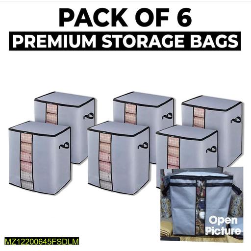 6 Pack Foldable Wardrobe Storage Bags