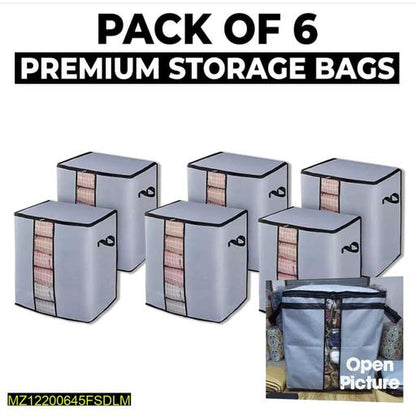6 Pack Foldable Wardrobe Storage Bags