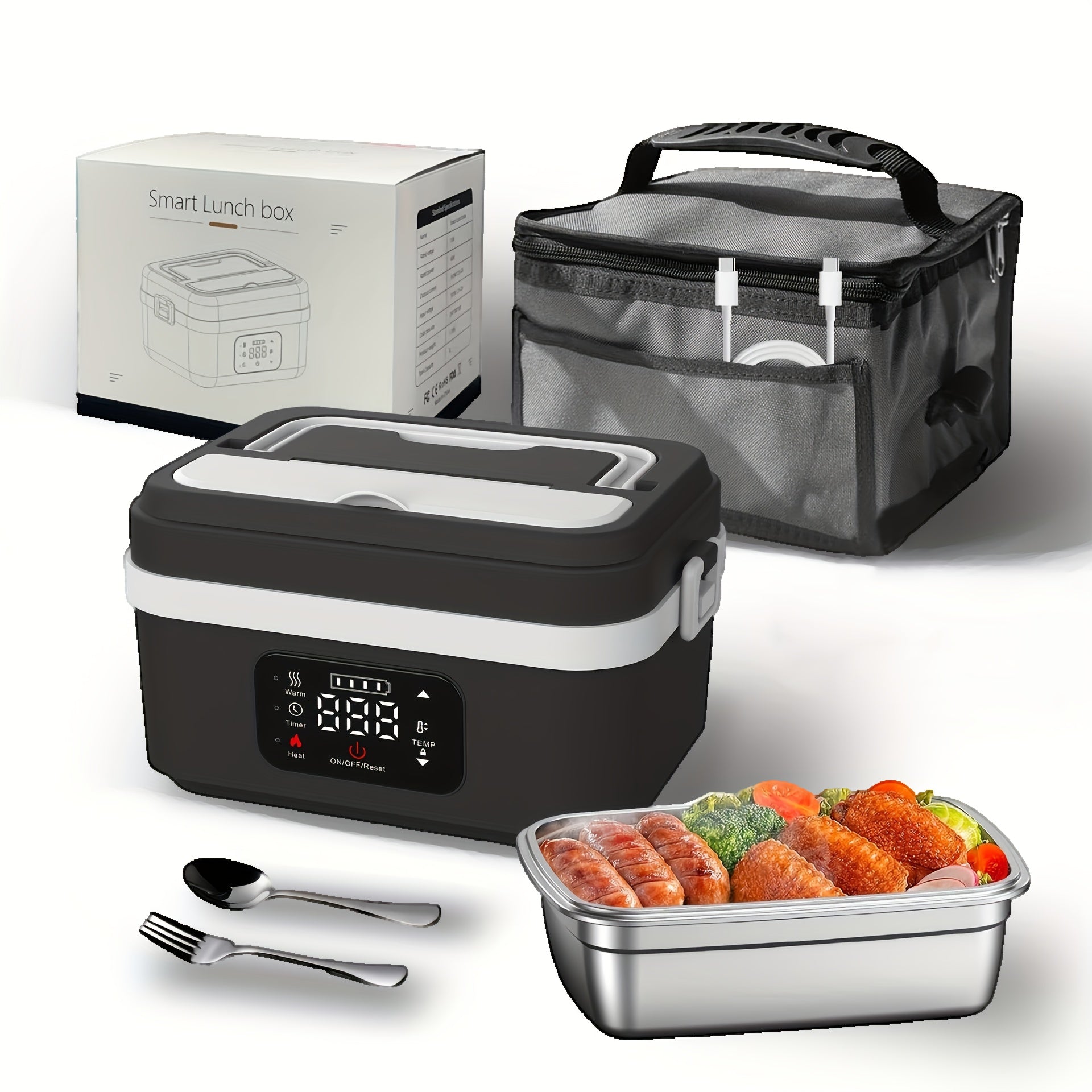 Stainless-Steel Lunch Box with Digital Temperature Display - additional product view 4